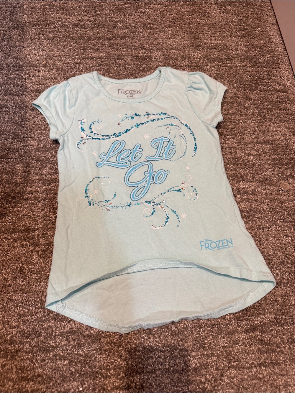 'Let It Go' Light Blue Girls Tee